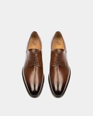 Scamardo Men's Leather Derby Lace-Up Shoe In Mid Brown