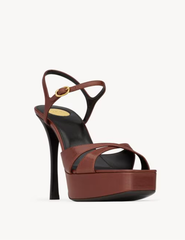 DEBBIE platform sandals in smooth leather