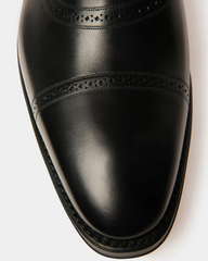 Scanio Men's Leather Oxford Lace-Up Shoe In Black