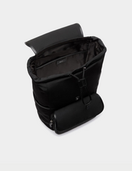 B-Light Backpack in Black Nylon and Leather