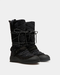 Frei Lace-Up Boot In Black Nylon