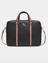Code Briefcase In Black Grained Leather