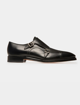 Scardino Men's Leather Monk Strap Shoe In Black