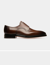 Scamardo Men's Leather Derby Lace-Up Shoe In Mid Brown