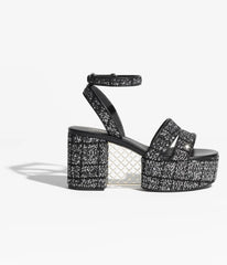 Glittered Tweed Sandals