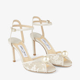 Floral Lace Sandals with Pearl Detail