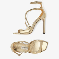 Gold Liquid Metal Leather Sandals