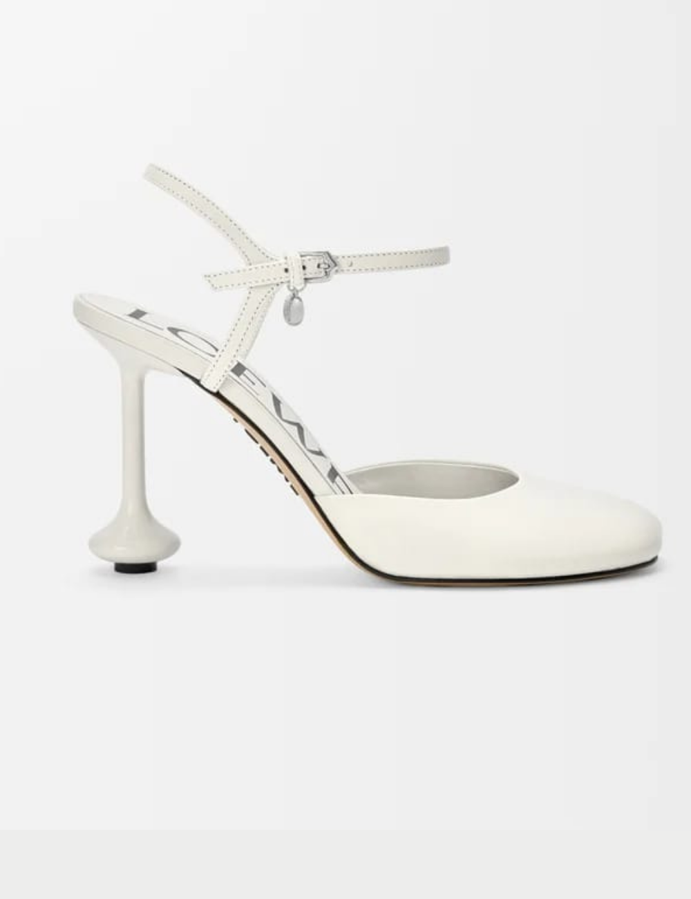 Toy ankle strap pump in lambskin