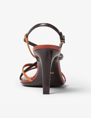 Multicolor metallic ayes high-heeled sandals