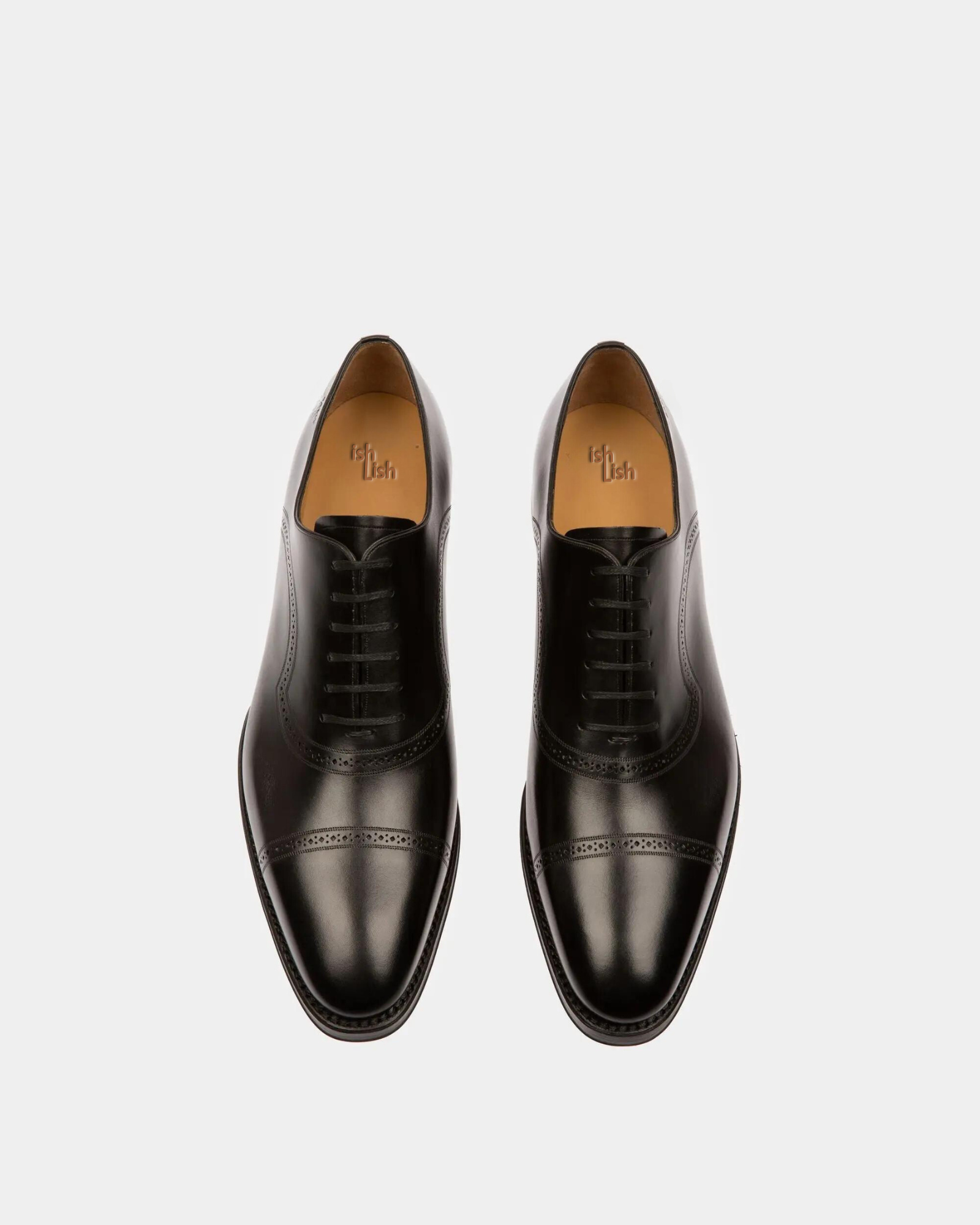 Scanio Men's Leather Oxford Lace-Up Shoe In Black