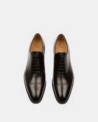 Scanio Men's Leather Oxford Lace-Up Shoe In Black