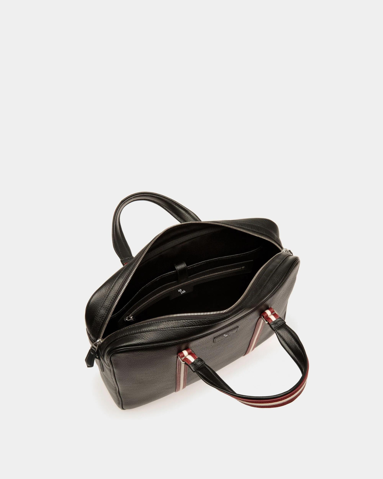 Code Briefcase In Black Grained Leather