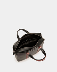Code Briefcase In Black Grained Leather