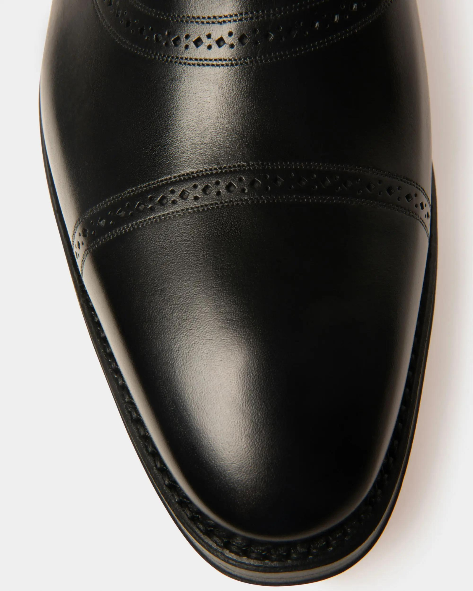 Scanio Men's Leather Oxford Lace-Up Shoe In Black