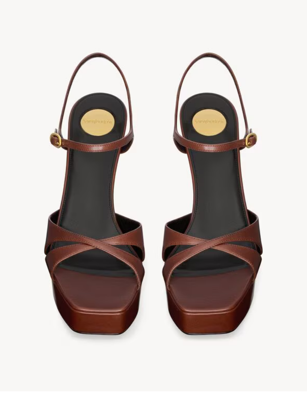 DEBBIE platform sandals in smooth leather