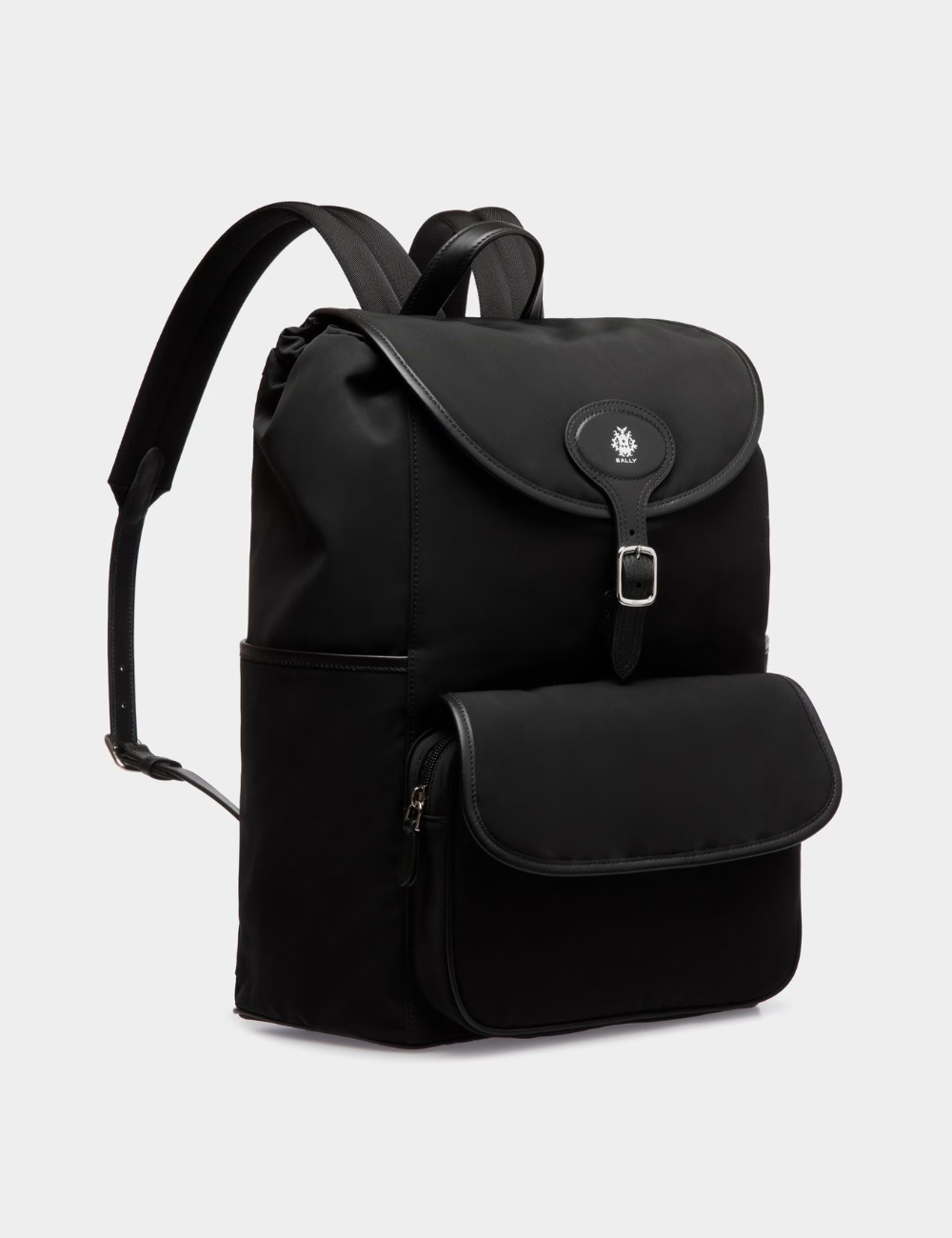 B-Light Backpack in Black Nylon and Leather