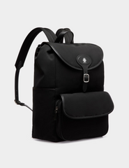 B-Light Backpack in Black Nylon and Leather