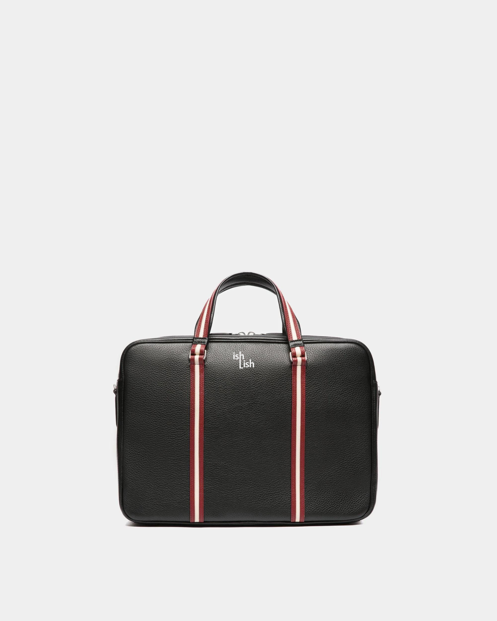 Code Briefcase In Black Grained Leather