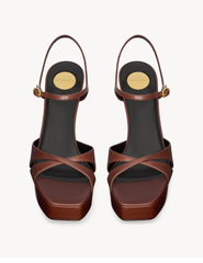 DEBBIE platform sandals in smooth leather