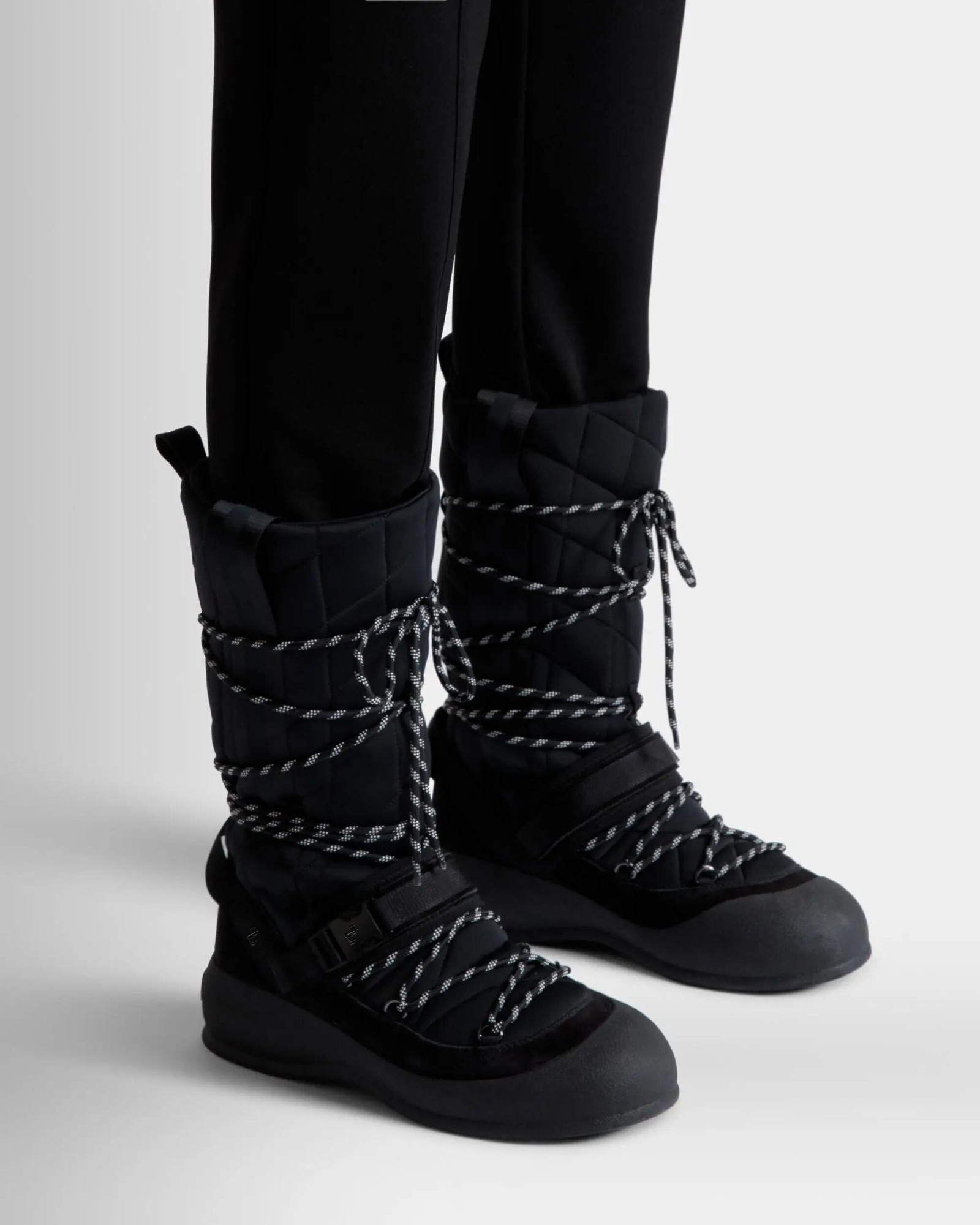 Frei Lace-Up Boot In Black Nylon