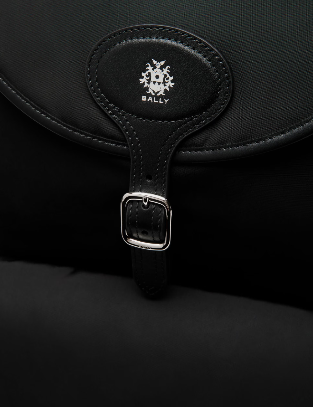 B-Light Backpack in Black Nylon and Leather