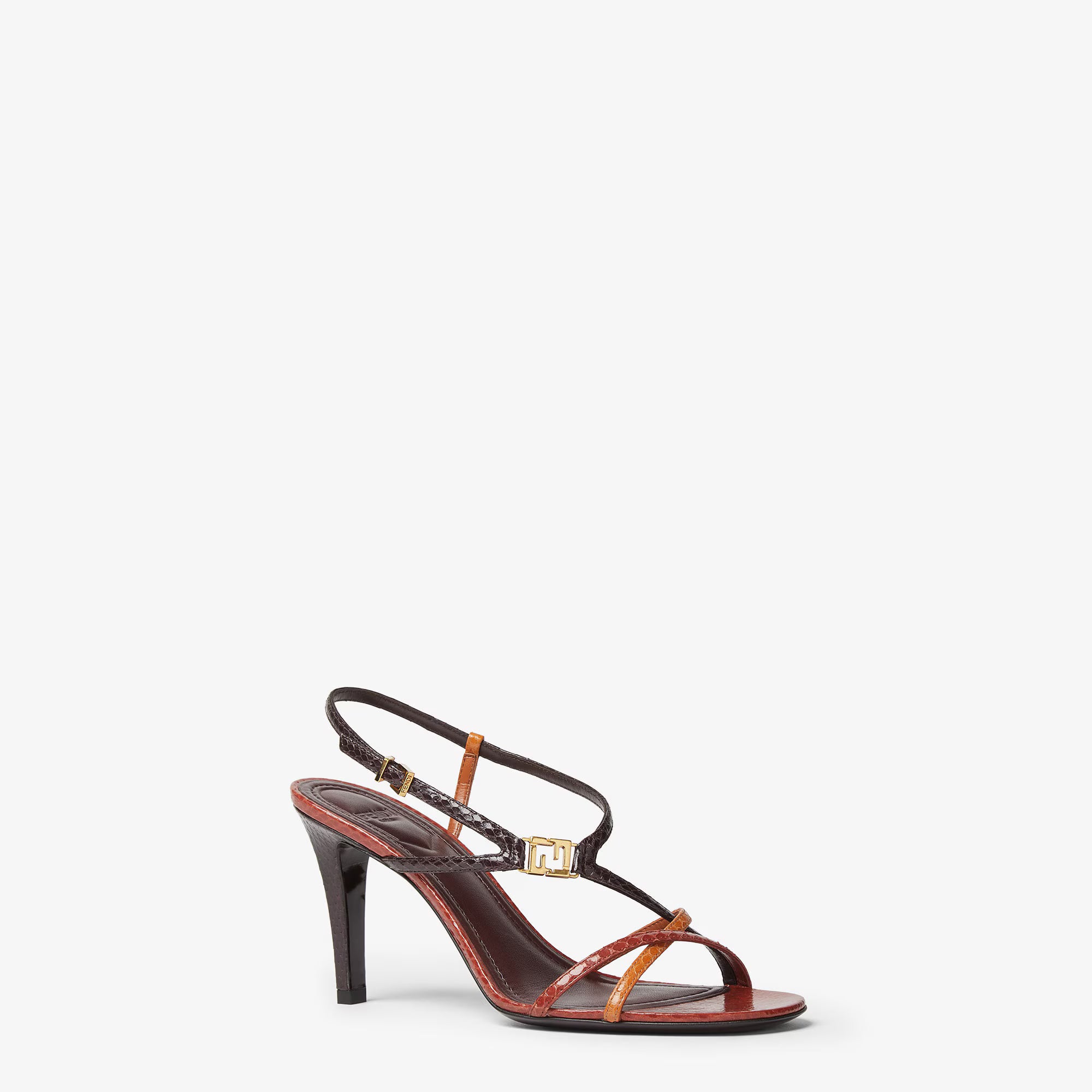 Multicolor metallic ayes high-heeled sandals