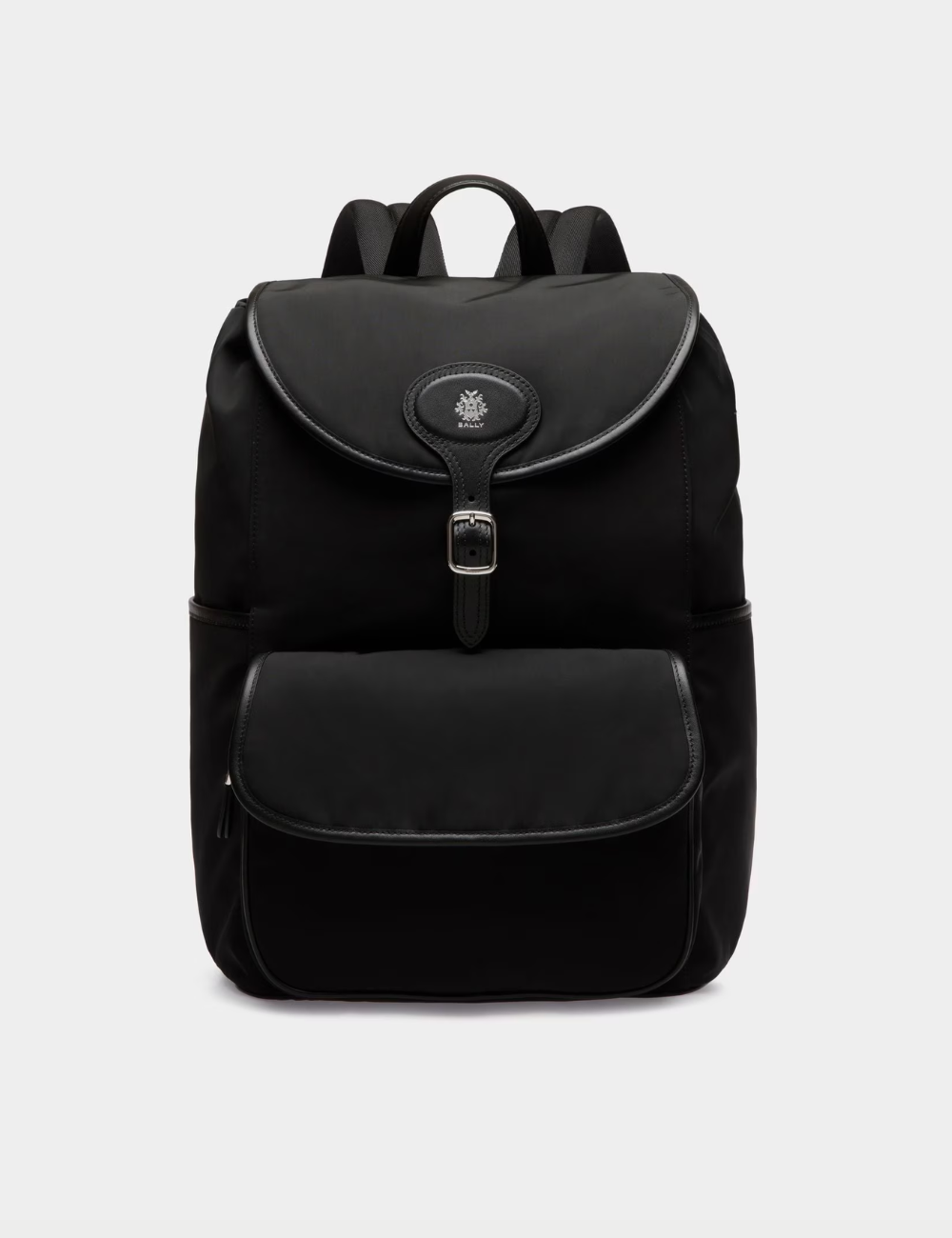 B-Light Backpack in Black Nylon and Leather