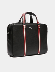 Code Briefcase In Black Grained Leather