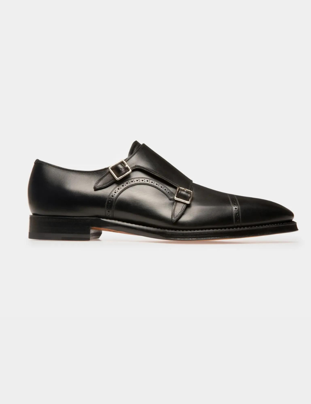 Scardino Men's Leather Monk Strap Shoe In Black