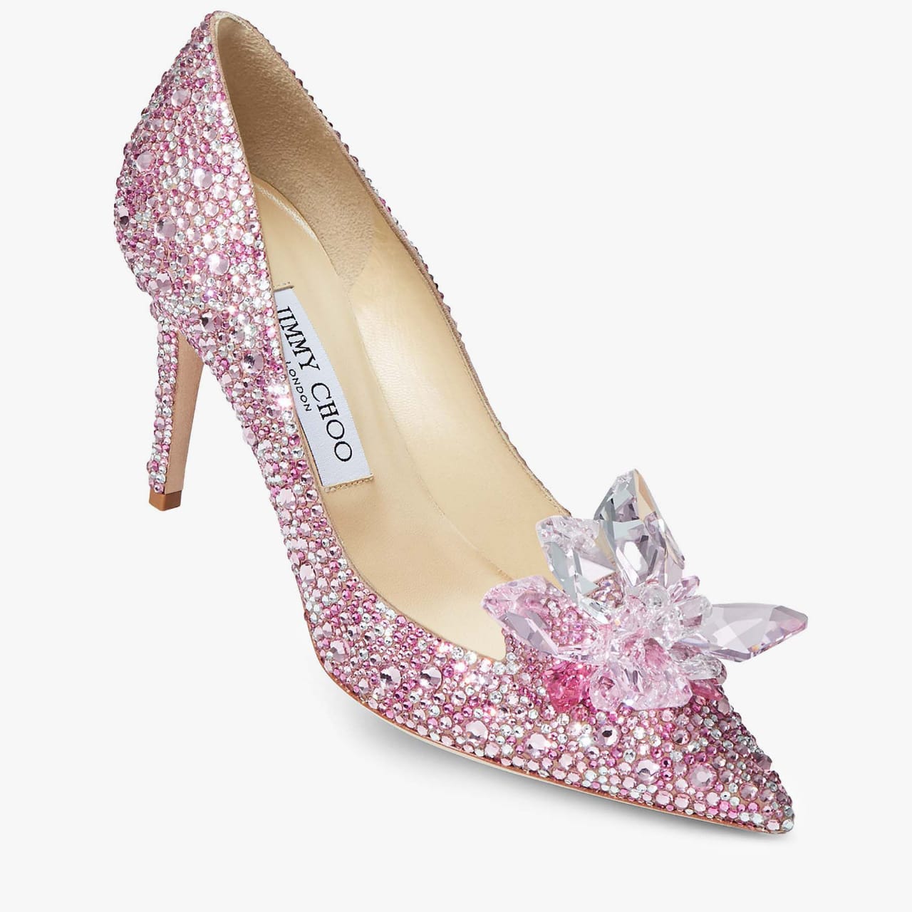Rose Mix Suede and Crystal Covered Pointy Toe Pumps