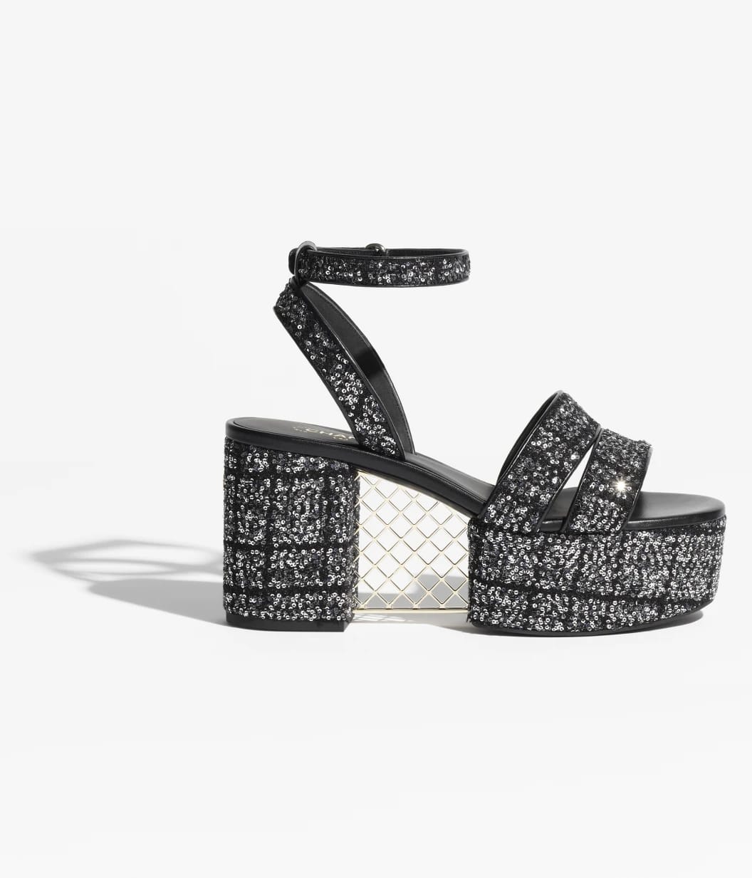 Glittered Tweed Sandals