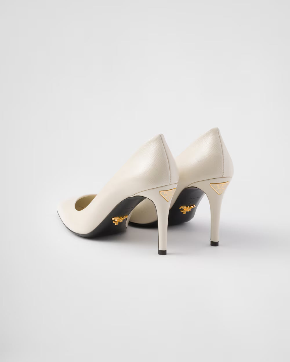 Patent Saffiano leather pumps